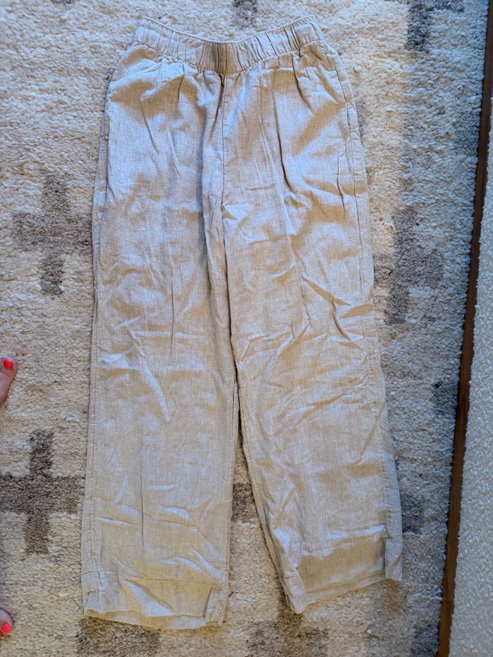 Abercrombie & Fitch Light Beige Linen Pants small